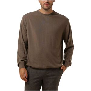 Profuomo, Truien, Heren, Bruin, L, Katoen, Heren Crew Neck Pullover Sweater