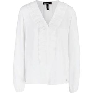 Marc Cain, Blouses & Shirts, Dames, Wit, L, Elegante Witte Blouse met V-Hals