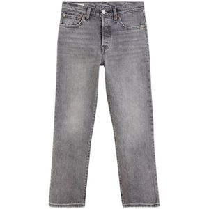 Levi's, Jeans, Dames, Grijs, W25, Katoen, 501 Crop Grijze Jeans