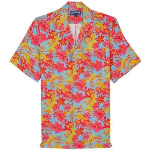 Vilebrequin, Overhemden, Heren, Veelkleurig, L, Linnen, Multicolor Linnen Bowling Shirt