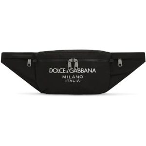 Dolce & Gabbana, Tassen, Heren, Zwart, ONE Size, Logo-Print Heuptas Zwart