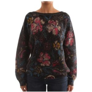 Liu Jo, Truien, Dames, Veelkleurig, M, Wol, Bloemen Crewneck Trui