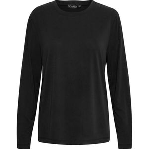 Soaked in Luxury, Tops, Dames, Zwart, M, Polyester, Losvallende Longsleeve Top Zwart