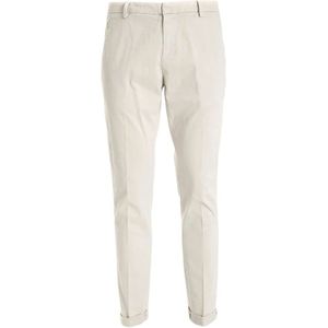 Dondup, Slim-Fit Cropped Broeken Beige, Heren, Maat:W40