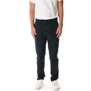 Stone Island, Broeken, Heren, Blauw, W31, Tapered Fit Cargo Pants