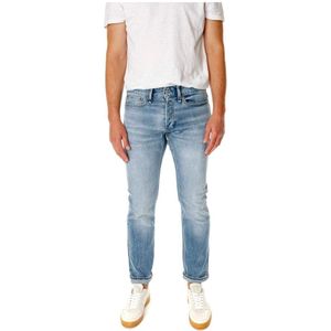 Denham, Jeans, Heren, Blauw, W30 L32, Denim, Straight Fit Jeans met Lage Taille