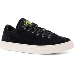 Stone Island, Schoenen, Heren, Zwart, 42 EU, Suède, Iconische Suède Lage-Top Vetersneakers