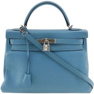 Hermès Vintage, Pre-owned Leather totes Blauw, Dames, Maat:ONE Size