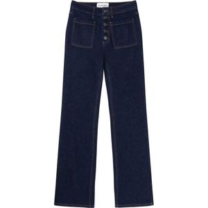 Munthe, Hoge Taille Jeans met Oversize Zakken Blauw, Dames, Maat:XS