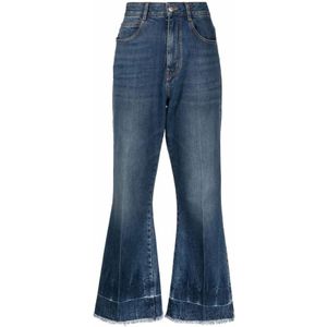 Stella McCartney, Jeans, Dames, Blauw, W31, Denim, Vintage Denim Crop Flare Jeans