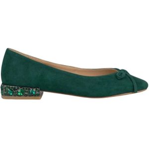 Alma EN Pena, Ballerina Ballerina met strass hakken Groen, Dames, Maat:40 EU