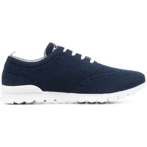 Kiton, Schoenen, Heren, Blauw, 44 EU, Kasjmier, Gymschoenen, Blauwe Cashmere Sneakers