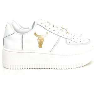 Windsor Smith, Schoenen, Dames, Wit, 37 EU, Leer, Witte Leren Damessneakers - Maat 37