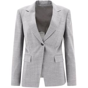 Brunello Cucinelli, Blazers Grijs, Dames, Maat:2XS