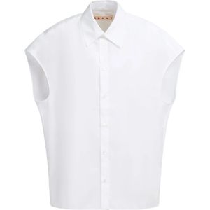 Marni, Blouses & Shirts, Dames, Wit, L, Katoen, Poplin cocoon shirt