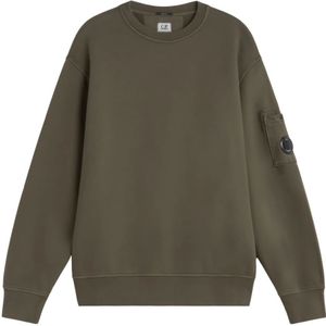 C.p. Company, Sweatshirts & Hoodies, Heren, Groen, XL, Katoen, Groene Zak Sweatshirt met Lens