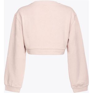 Pinko, Sweatshirts & Hoodies, Dames, Roze, L, Katoen, Cropped sweatshirt met strass logo