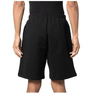 Dsquared2, Korte broeken, Heren, Zwart, L, Katoen, Logo Bermuda Shorts