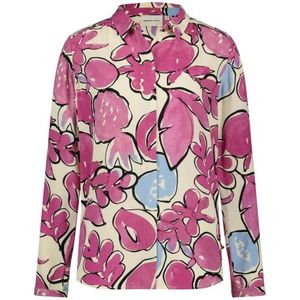 Fabienne Chapot, Blouses & Shirts, Dames, Veelkleurig, XL, Paars Blauw Print Lange Mouw Blouse