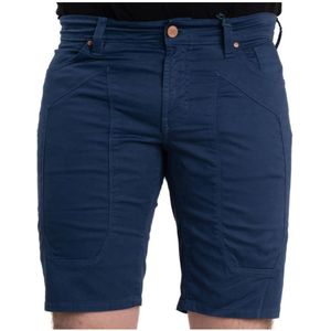 Jeckerson, Korte broeken, Heren, Blauw, W40, Blauwe Bermuda Shorts voor Mannen