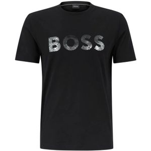 Hugo Boss, Tops, Heren, Zwart, L, Katoen, T-Shirts