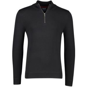 Cavallaro, Zwarte slim fit trui met opstaande hals Zwart, Heren, Maat:L