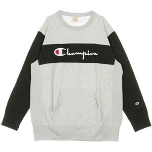 Champion, Sweatshirts & Hoodies, Heren, Grijs, S, Kleur Blok Kangoeroezak Sweatshirt