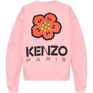 Kenzo, Sweatshirts & Hoodies, Dames, Roze, L, Katoen, Sweatshirt met logo