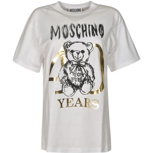 Moschino, Tops, Dames, Wit, 2Xs, Stijlvolle T-shirts en Polos
