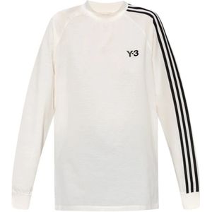 Y-3, Sweatshirts & Hoodies, Dames, Wit, S, Katoen, T-shirt with logo