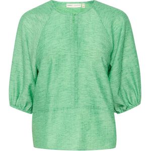 InWear, Blouses & Shirts, Dames, Groen, S, Polyester, Emerald Green Blouse met Halflange Mouwen