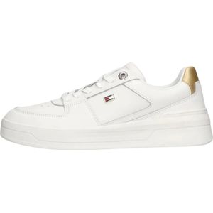 Tommy Hilfiger, Schoenen, Dames, Wit, 36 EU, Leer, Essential Basket Sneaker Wit Leer