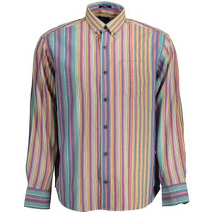 Gant, Overhemden, Heren, Veelkleurig, S, Katoen, Lichtblauw Katoenen Overhemd met Contrasterende Details