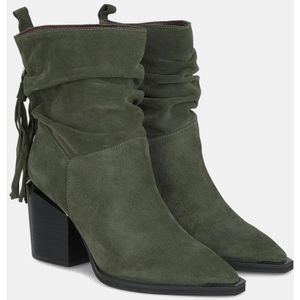 Alma EN Pena, Schoenen, Dames, Groen, 41 EU, Leer, Enkellaars met hangerdetail