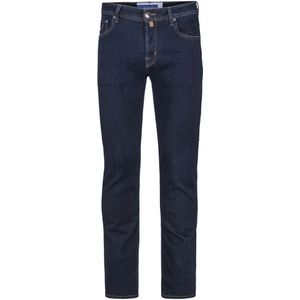 Jacob Cohën, Jeans, Heren, Blauw, W34, Denim, Slim Fit Denim Jeans met Borduursel