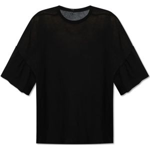 Rick Owens, Tommy oversize T-shirt Zwart, Heren, Maat:ONE Size