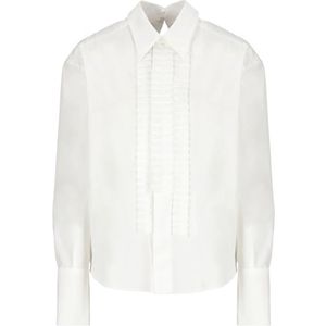 Marni, Witte Katoenen Overhemd met Rouches Wit, Dames, Maat:XS