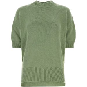 Jil Sander, Truien, Dames, Groen, M, Wol, Pastelgroene Wollen Trui