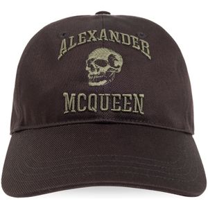 Alexander McQueen, Accessoires, Heren, Bruin, M, Katoen, Baseballpet