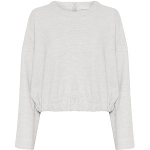 Gestuz, Sweatshirts & Hoodies, Dames, Grijs, XL, Polyester, Zachte en stijlvolle grijze melange blouse