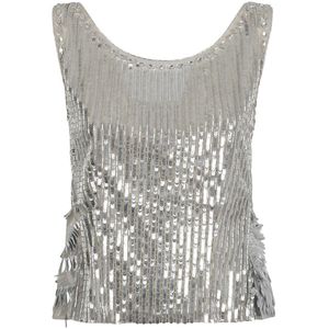 Alberta Ferretti, Grijze Top Elegante Stijl Grijs, Dames, Maat:XS