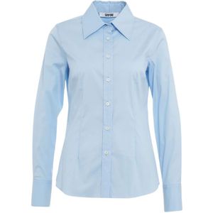 Mauro Grifoni, Blouses & Shirts, Dames, Blauw, S, Katoen, Blauwe Shirts Aw 24 Dameskleding