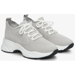 Estro, Schoenen, Dames, Grijs, 40 EU, Dames Ademende Grijze Mesh Sneakers Er 00113223