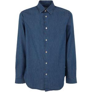 PS By Paul Smith, Casual Denim Overhemd, Regular Fit Blauw, Heren, Maat:S