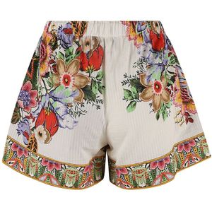 Etro, Multikleur Shorts met Witte Print Veelkleurig, Dames, Maat:XS