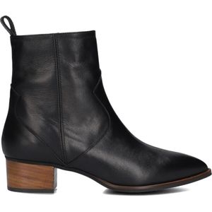 Lina Locchi, Schoenen, Dames, Zwart, 39 EU, Leer, Zwarte Leren Enkellaarzen