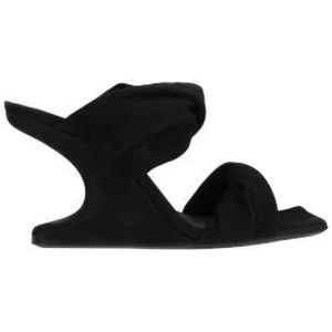 Rick Owens, Zwarte sleehak sandalen Zwart, Dames, Maat:37 EU