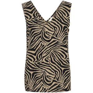 Kaffe, Tops, Dames, Veelkleurig, 3Xl, Linnen, Dierenprint Top met V-Hals