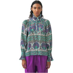 Antik Batik, Blouse Tala Blauw, Dames, Maat:L