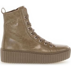 Gabor, Schoenen, Dames, Groen, 40 1/2 EU, Beige Leren High Top Sneakers